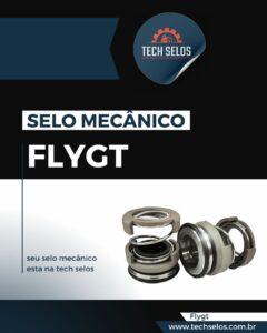 Selo mecânico Flygt projetado para bombas submersíveis, com vedação dupla e construção robusta para ambientes agressivos.