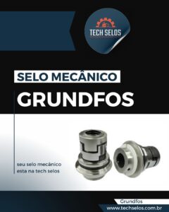 Selo mecânico para bomba Grundfos, componente de reposição com vedação de alta eficiência para sistemas hidráulicos.