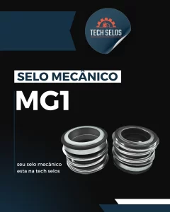 Selo mecânico MG1 em detalhe técnico com vedação em Viton